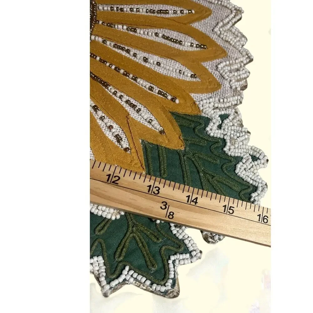 Celebrate Together Set of 3 Beaded & Sequined Sunflower Place Mats 16